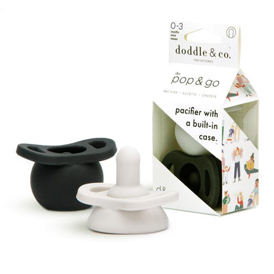 Pop & Go Pacifiers - Cream/Coal - Doddle & Co®