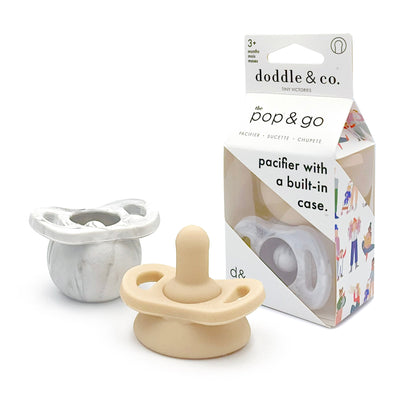 Pop & Go Pacifiers - Marble Grey/Shore - Doddle & Co®